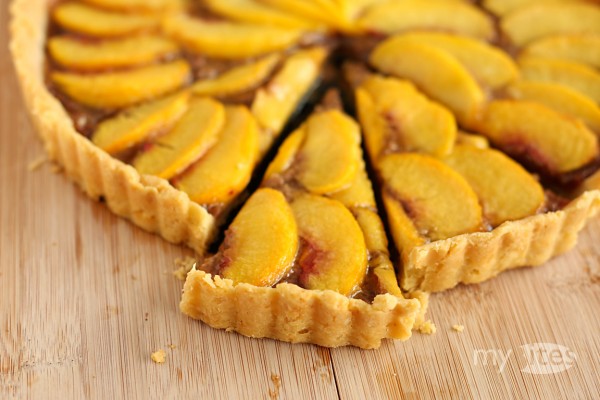 Almond Toffee and Peach Tart