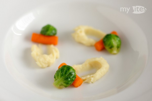 Parsnip Puree, Butternut Squash and Brussels Sprouts