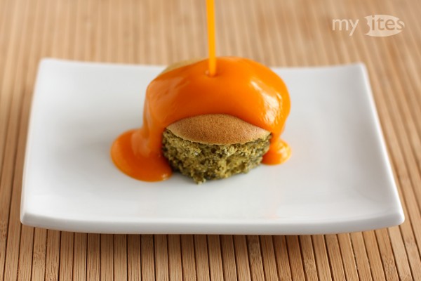 Pumpkin Seed Souffle with Butternut Squash Sauce