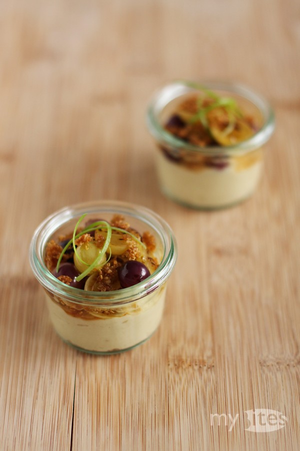 Celery Cream with Caramelized Grapes and Crispy Quinoa