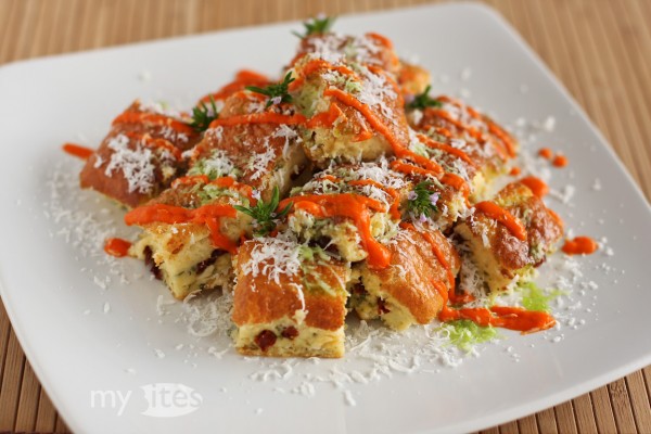 Goat Cheese Kaiserschmarrn with Bell Pepper Sauce