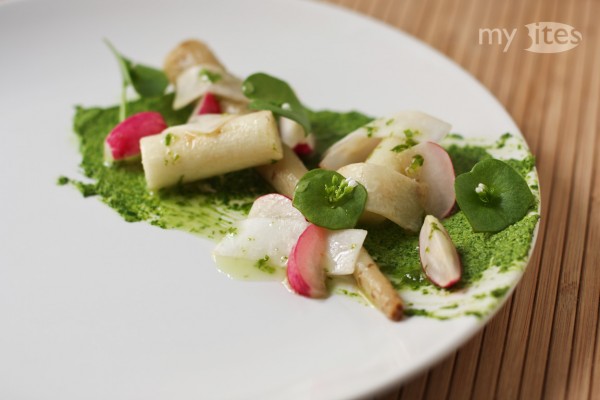 Oyster Plant Root with Radish, Turnip and Ramson Vinaigrette